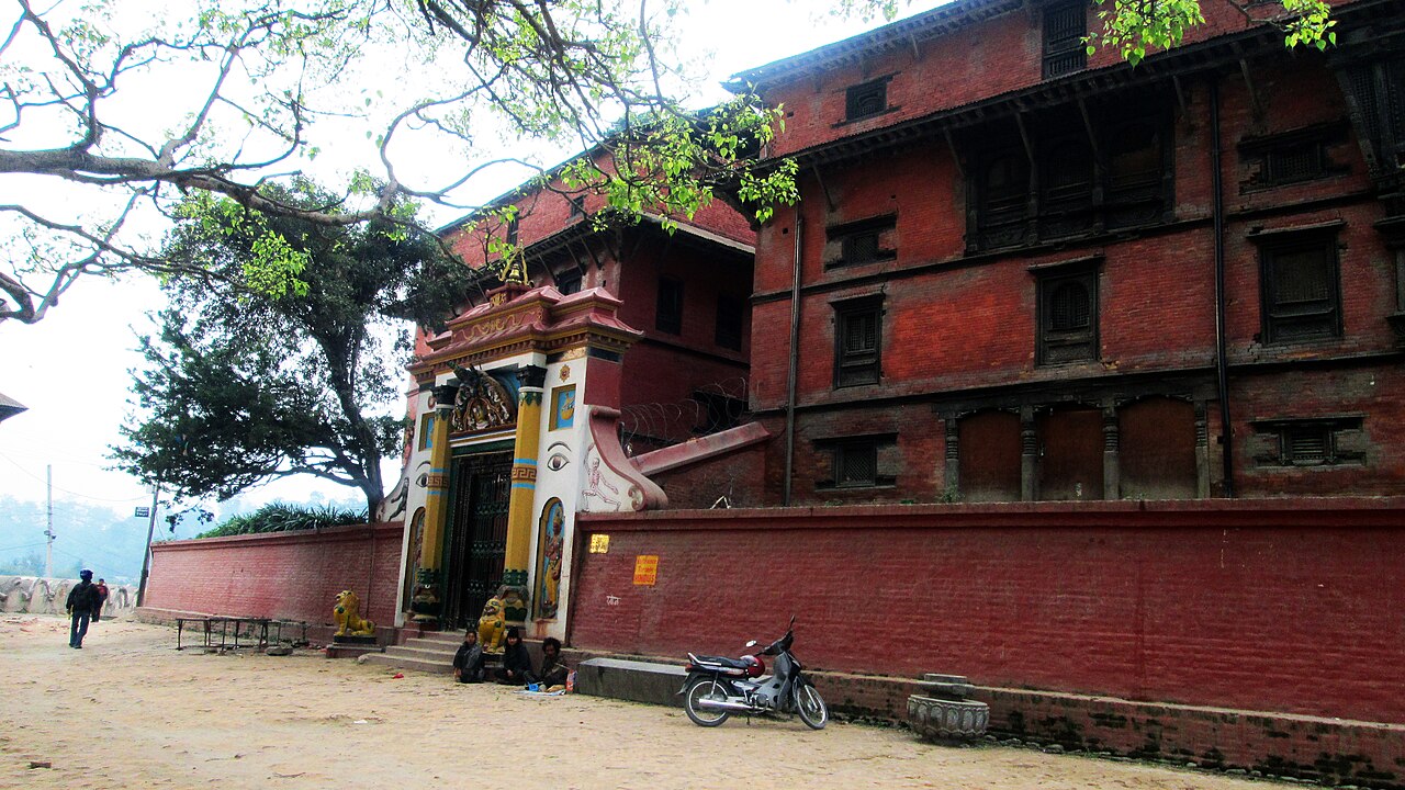 A wide view across the Temple area of Maa Guhyeshwari in Kathmandu, Nepal