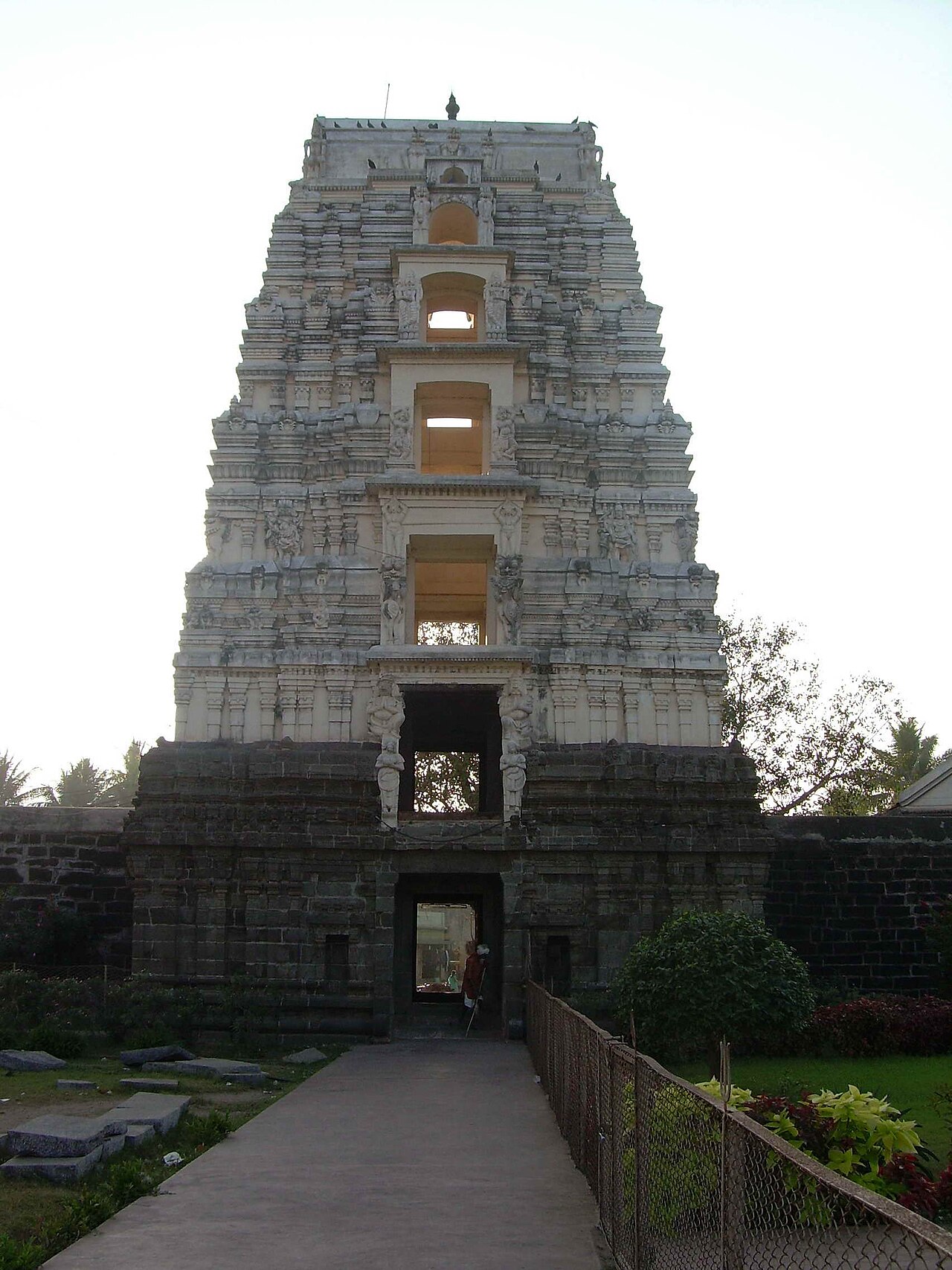 The main gateway of the Draksharama Temple, through which pilgrims come To Maa Manikyamba