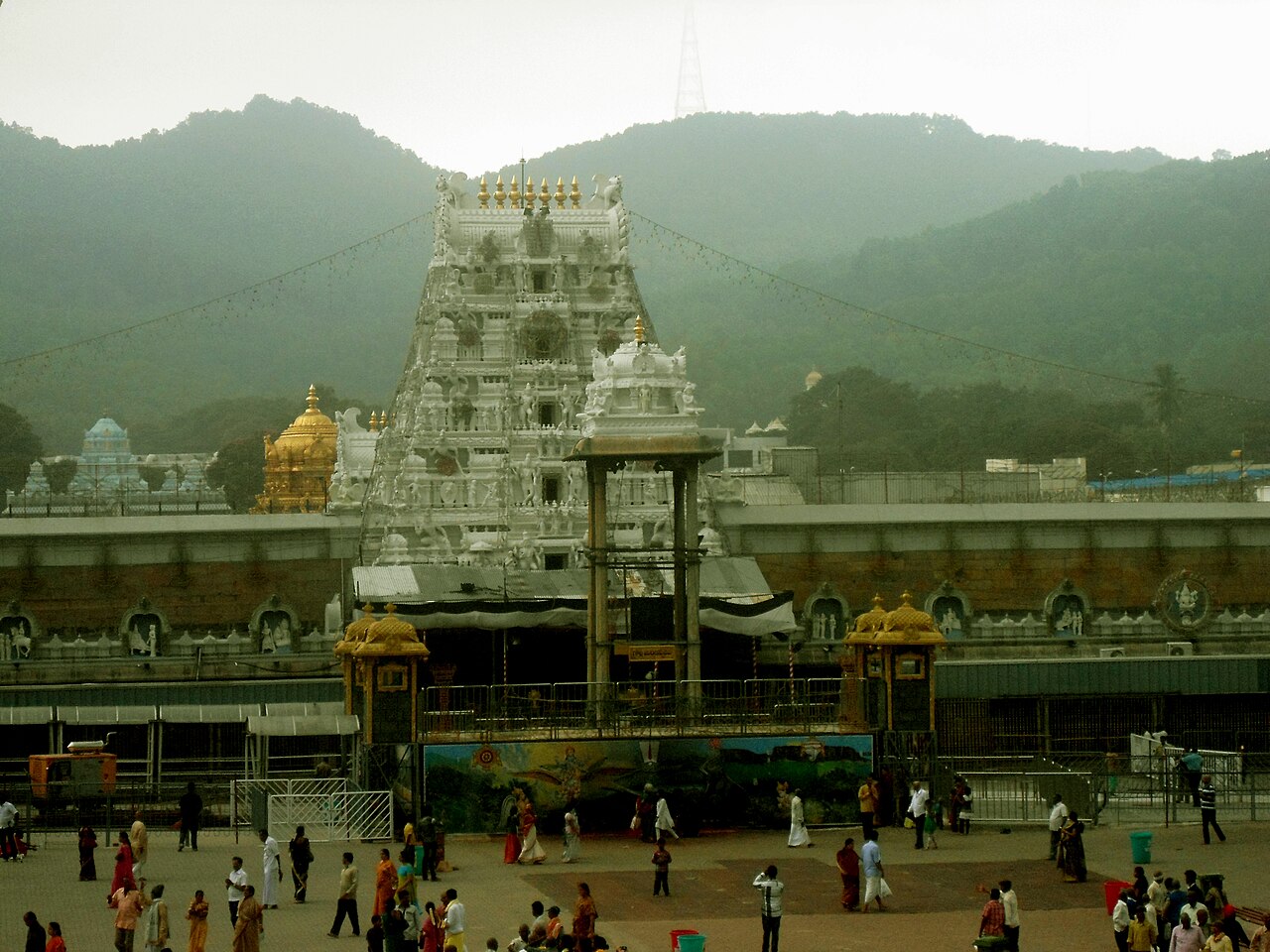The Temple complex of Lord Venkateswara amid the Tirumala hills