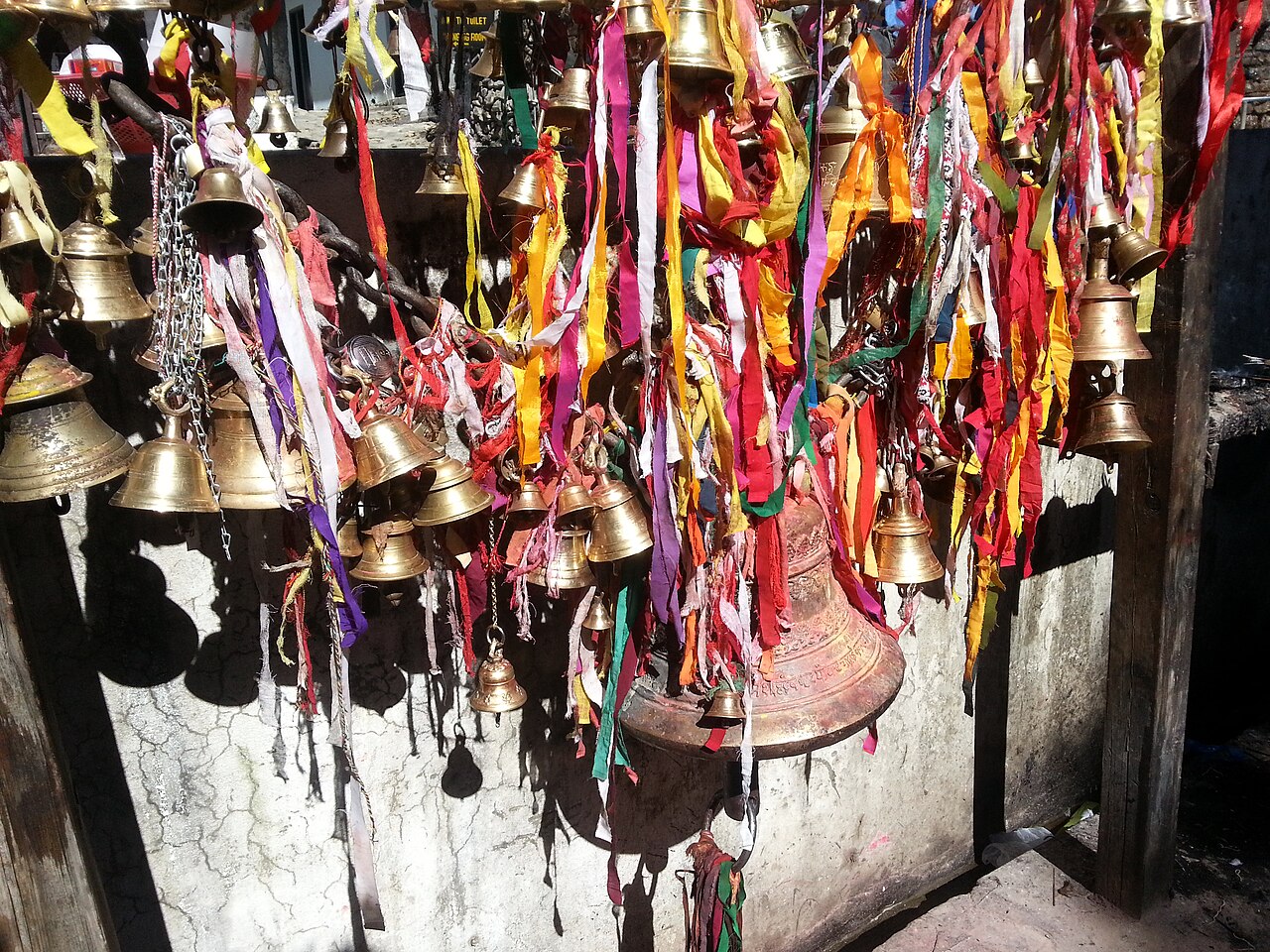 Bells rung by pilgrims at the shrine of Maa Gandaki Chandi, Muktinath