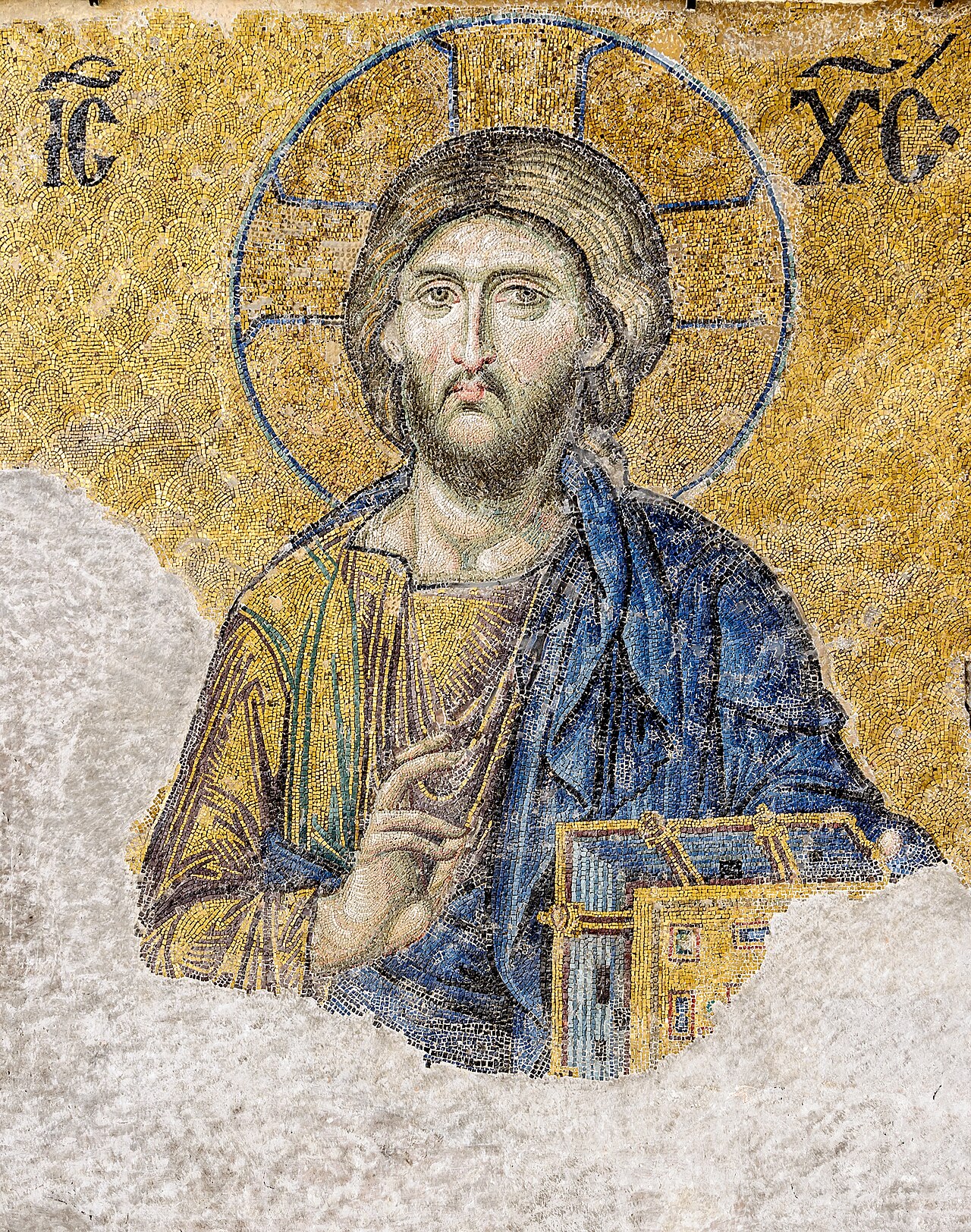 Christ Pantocrator from the thirteenth-century Deesis mosaic in the south gallery of Hagia Sophia