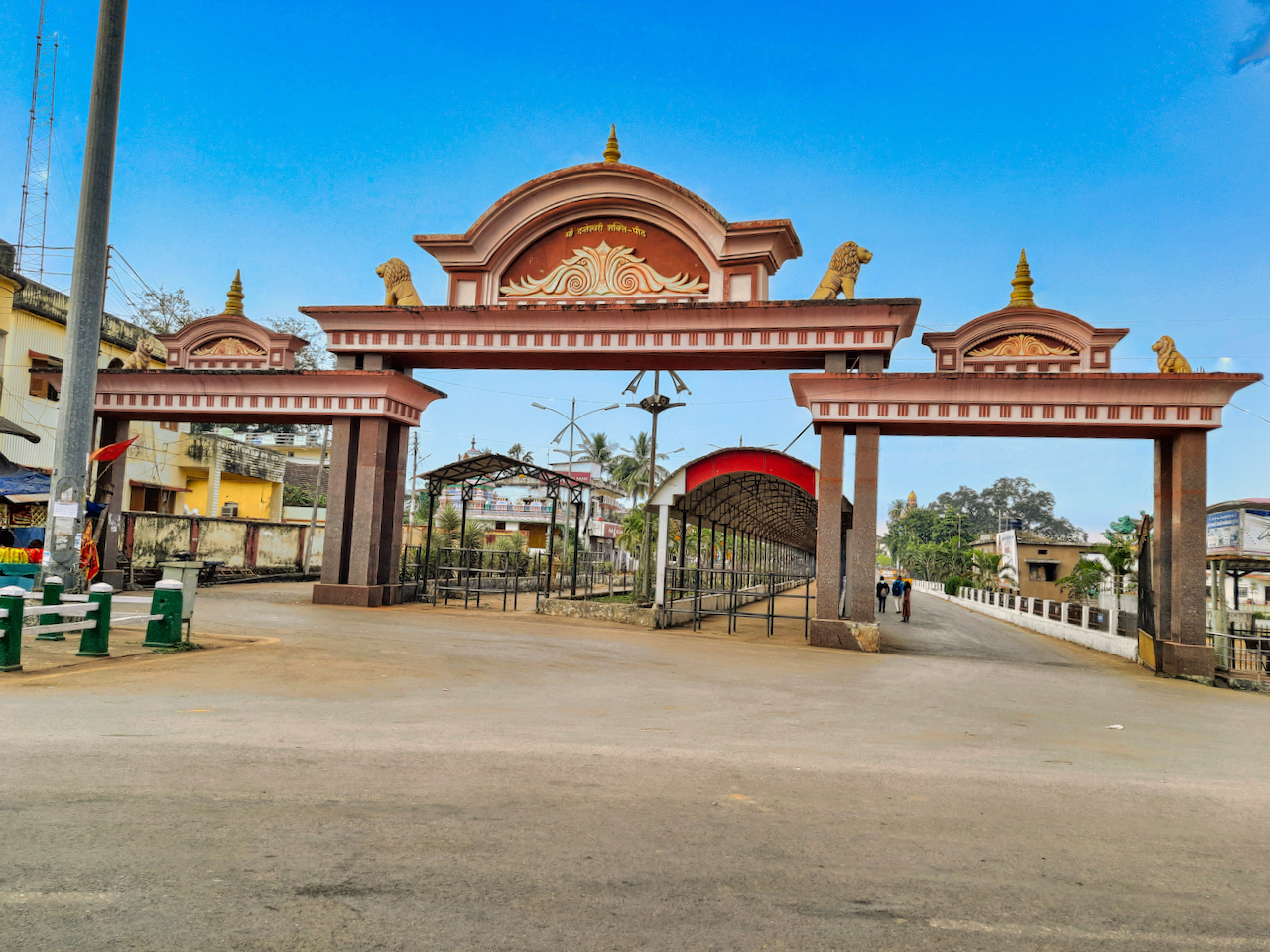 The stone courtyard and shrine of Maa Danteshwari at Dantewada