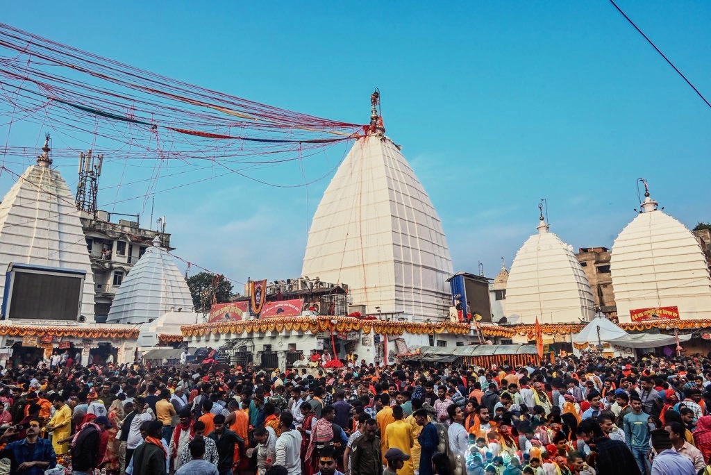 The shikharas of Baba Baidyanath Dham at Deoghar, seat of the Heart Of Maa Sati