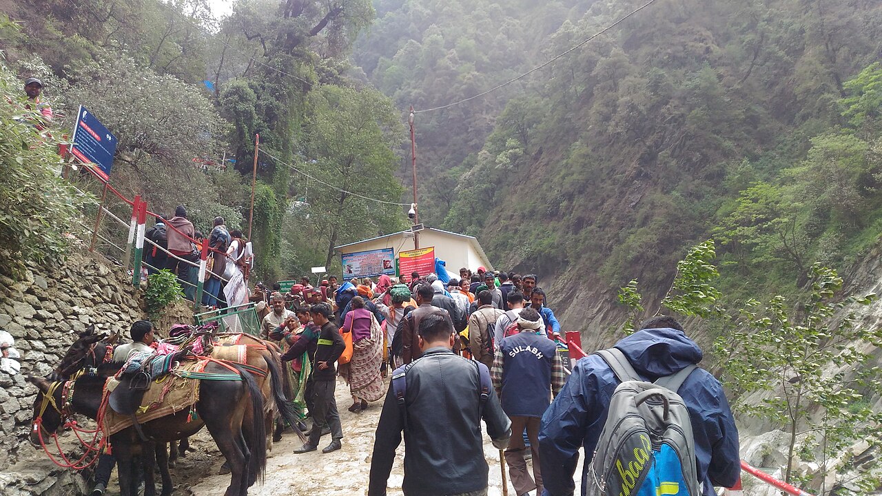 The mountain trail between Gaurikund and Kedarnath, the 16 km footpath every pilgrim shares