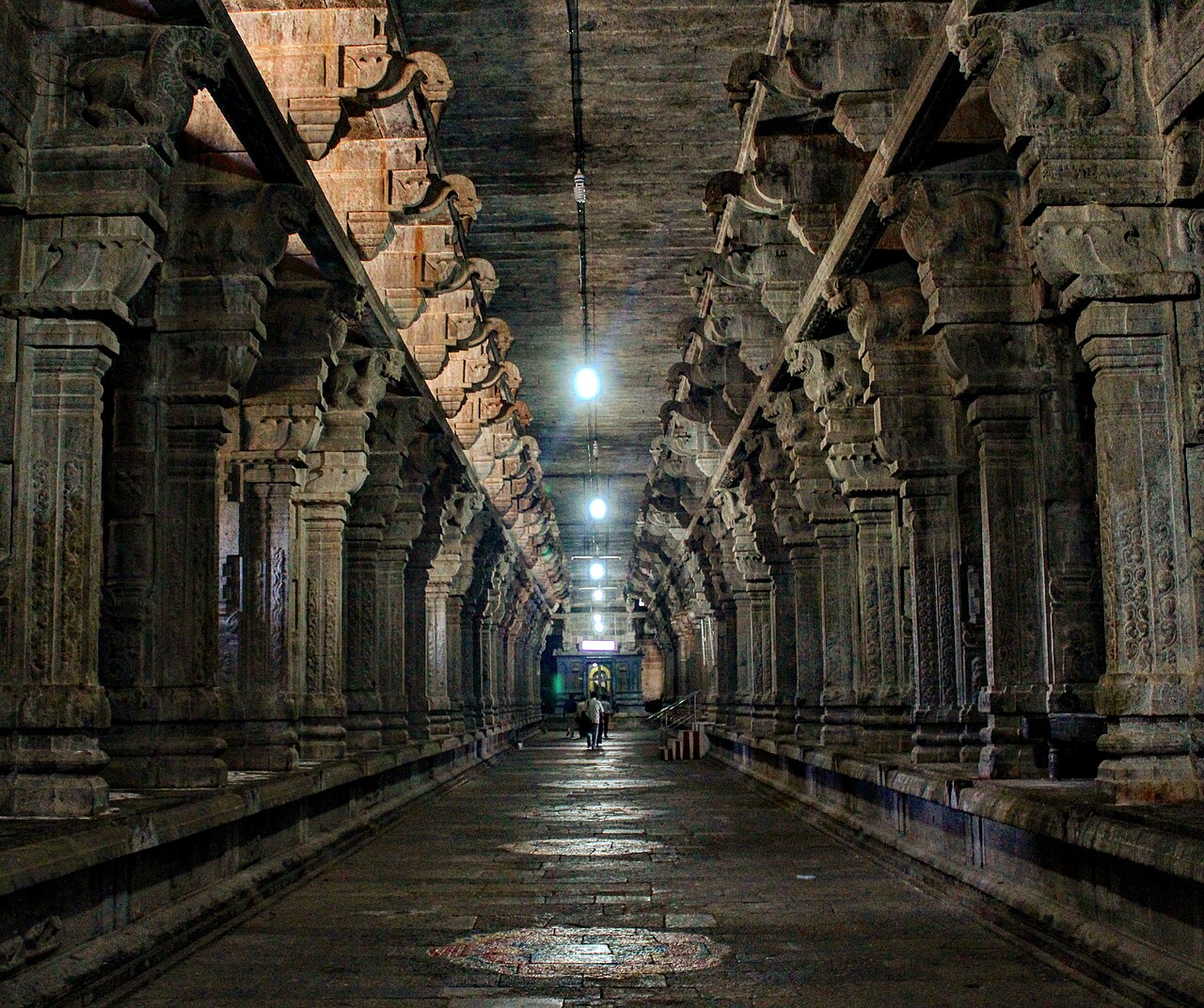 Within the courts of Maa Kamakshi's Temple at Kanchipuram
