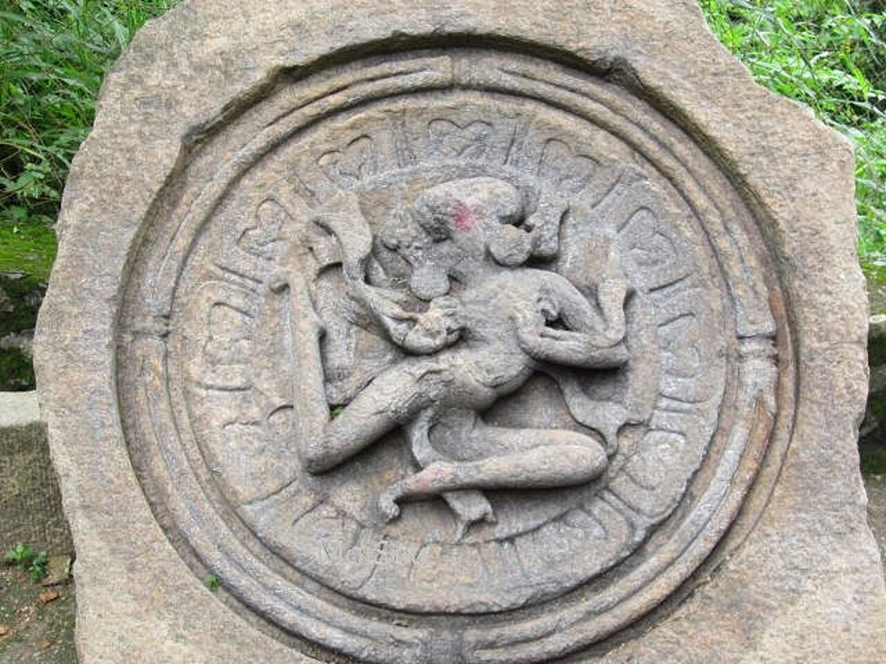 A deity carved in the temple stone at Kamakhya