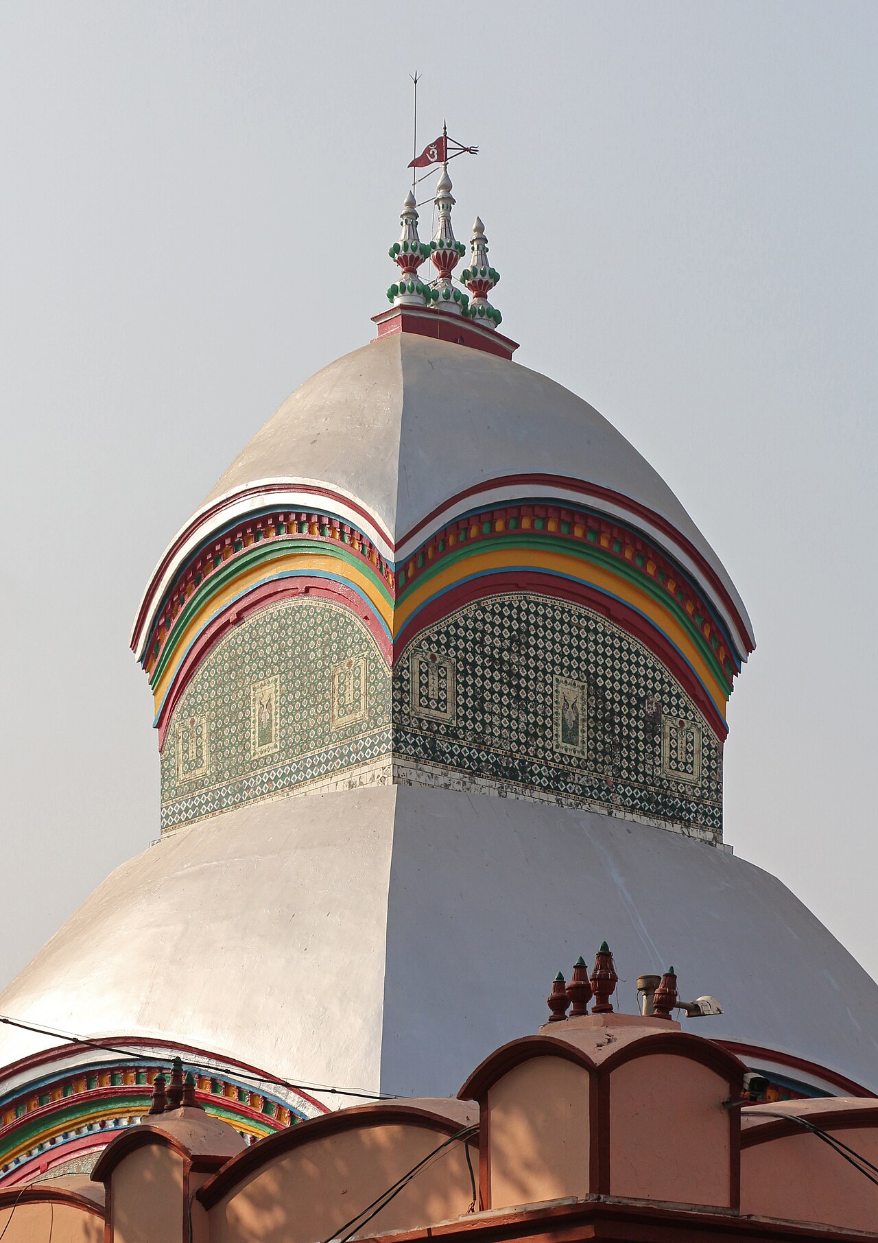 The spires of Maa Kali's Temple rising over Kalighat, Kolkata
