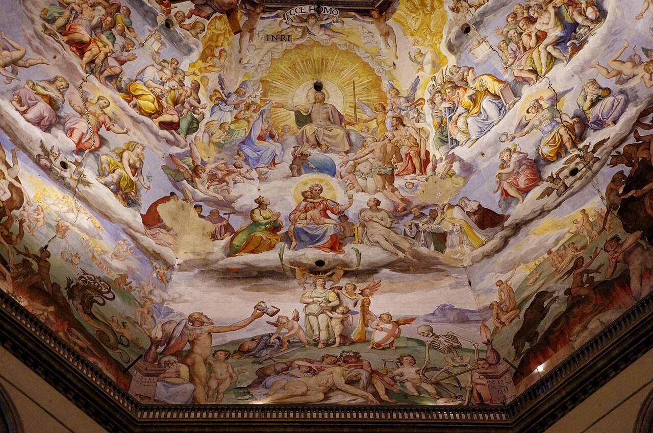 The Last Judgment by Vasari and Zuccari painted inside Brunelleschi's dome, Florence Cathedral